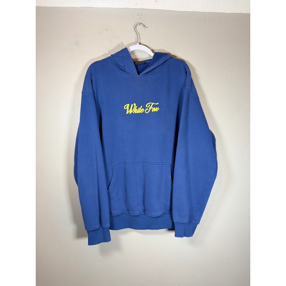 White Fox Boutique Season 7 Hoodie Blue Yellow Script Oversized L/XL